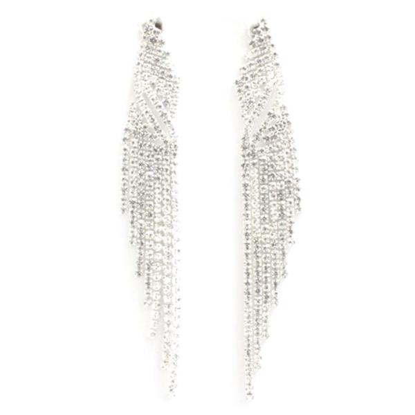 SLANTED RHINESTONE EARRING