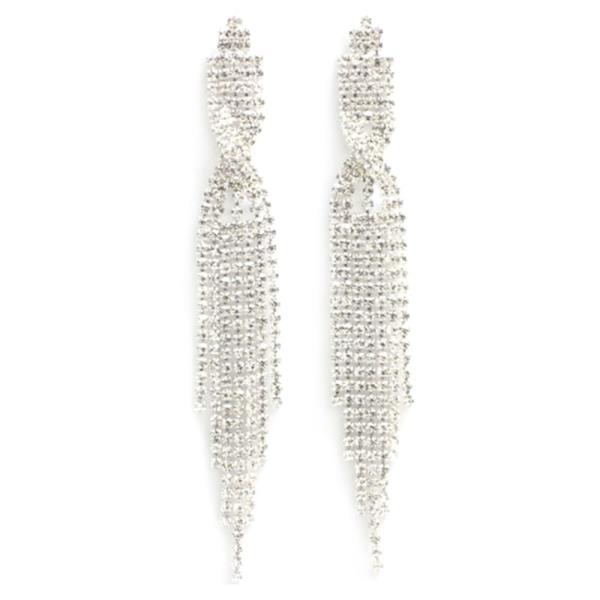 RHINESTONE FRINGE PARTY EARRING
