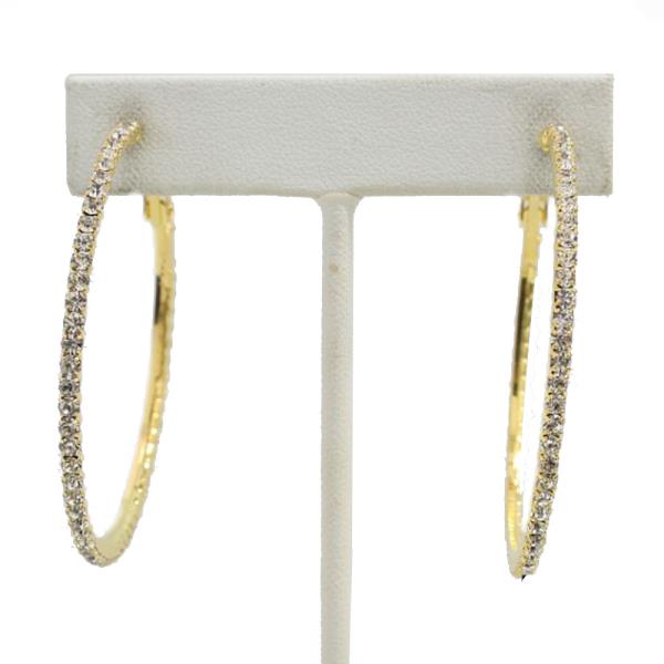 RHINESTONE HOOP EARRING