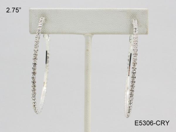 RHINESTONE HOOP EARRING