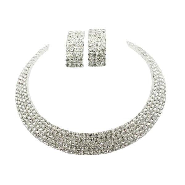 5 Line Rhinestone Necklace