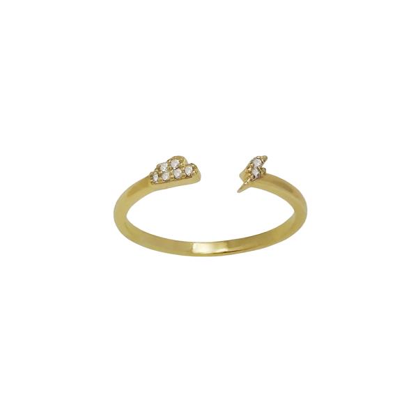 SECRET BOX Gold Dipped CZ Ring