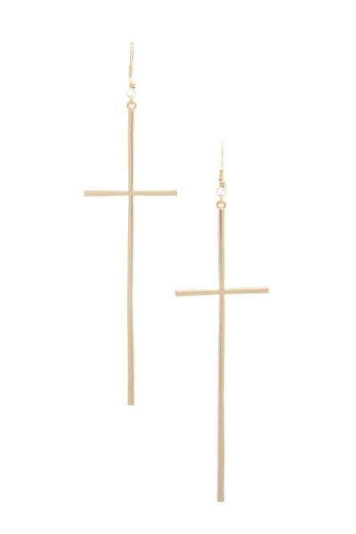 Dainty Cross Drop Earring