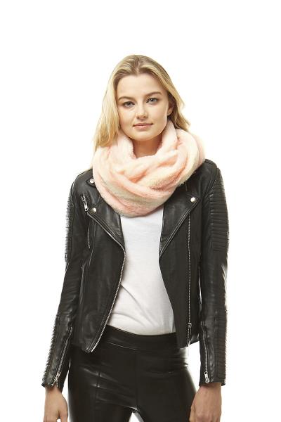 Striped Faux Fur Infinity