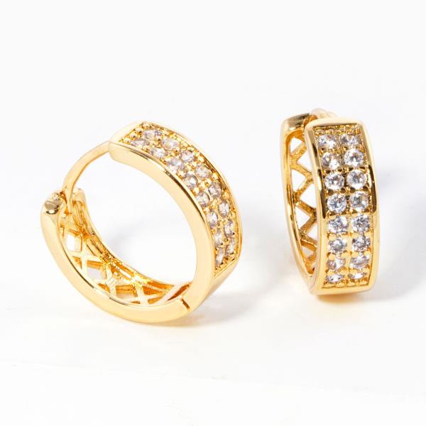 Rhinestone Edge Hoop Earring