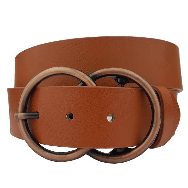 POPULAR JEAN BELT WITH DOUBLE ROUND BUCKLE