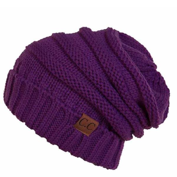 OVER SIZED SLOUCHY RIBBED BAENIE HAT