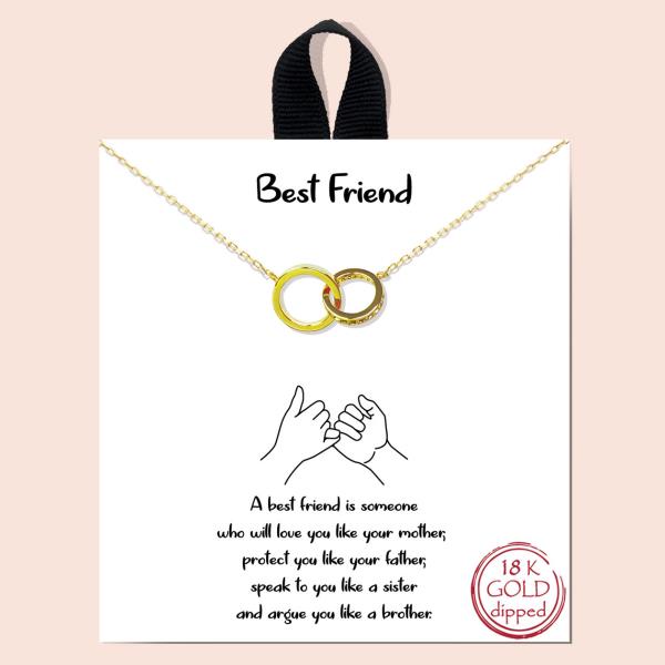 18K GOLD RHODIUM DIPPED BEST FRIEND DAINTY MESSAGE NECKLACE