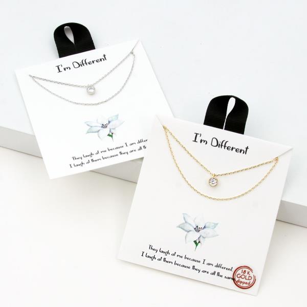 18K GOLD RHODIUM DIPPED I`M DIFFERENT NECKLACE