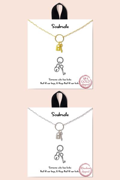 BLB Soulmate Locker Key Pendant Message Necklace