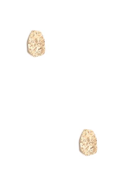 Oval Shaped Texture Metal Earring