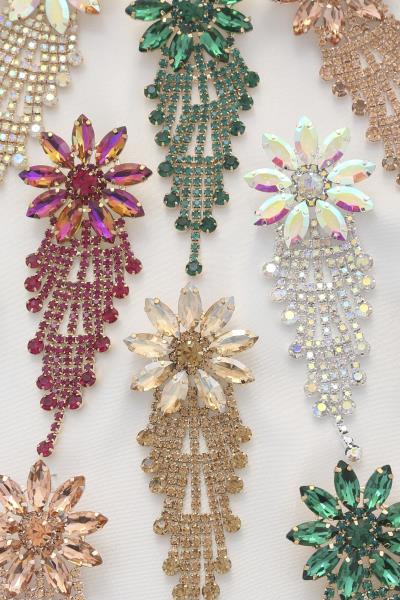 Flower Color Rhinestone Earring