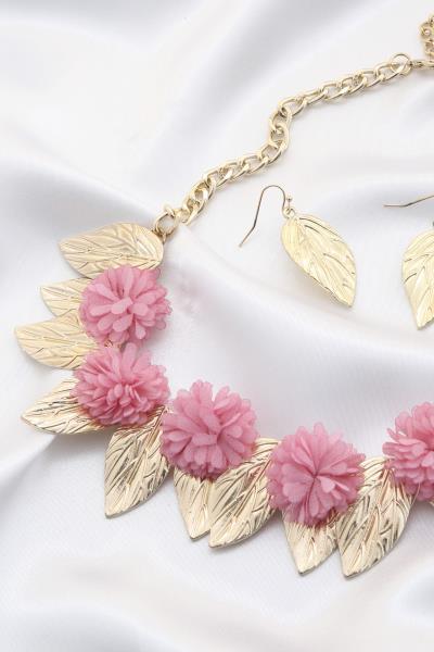 Flower Leaf Metal Necklace