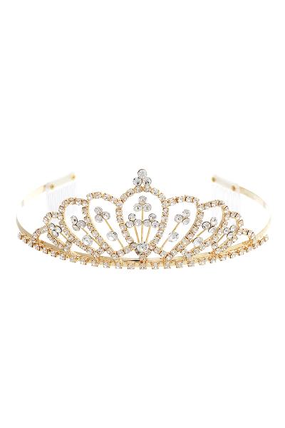 FLORAL RHINESTONE DESIGN TIARA
