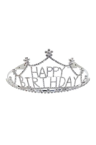 HAPPY BIRTHDAY RHINESTONE CROWN TIARA