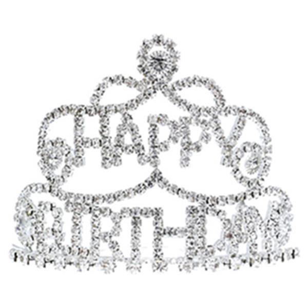 HAPPY BIRTHDAY RHINESTONE MINI CROWN TIARA