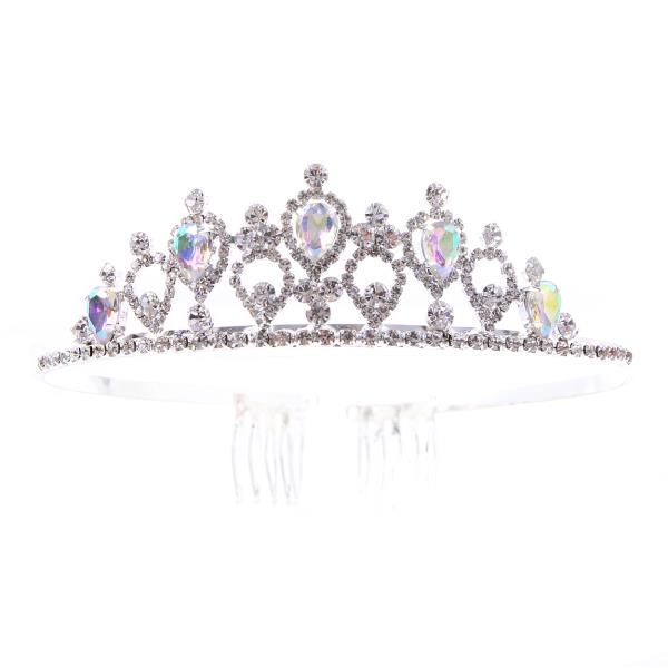 RHINESTONE PRINCESS BRIDAL WEDDING CROWN TIARA