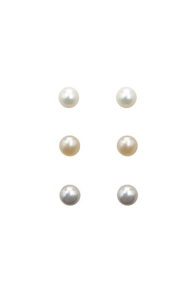 6mm Freshwater Pearl Post Earring (3 Pairs)