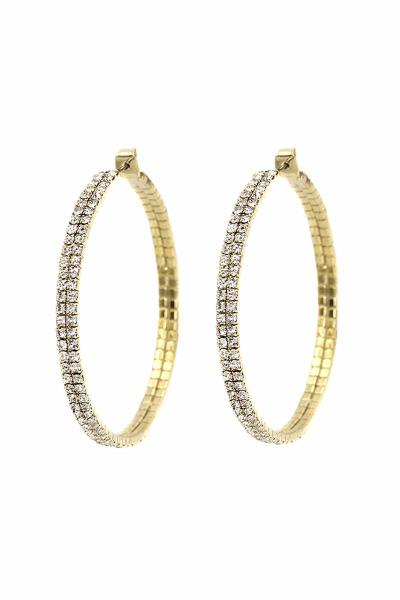 2 LINE RHINESTONE HOOP EARRING