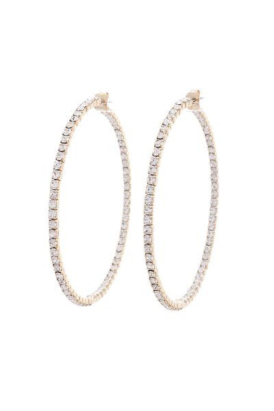 1 LINE RHINESTONE HOOP EARRING