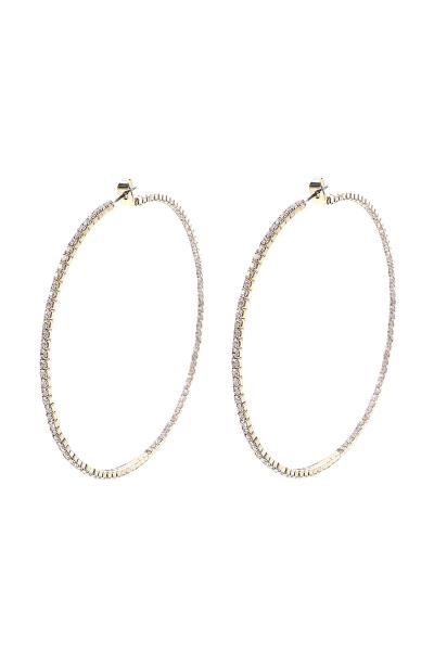 BASIC FLEXIBLE RHINESTONE 100MM HOOP EARRING