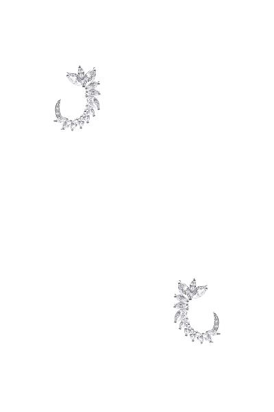 Marquise Shape Crystal Curves Earring