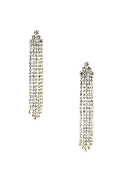 Rhinestone Fringe Triangle Top Post Earring
