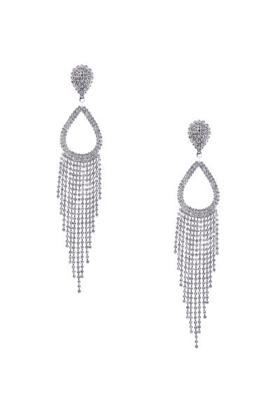 Teardrop Shape Rhinestone Post Drop Earring