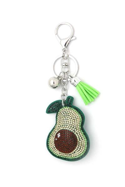 AVOCADO PUFFY BLING KEYCHAIN