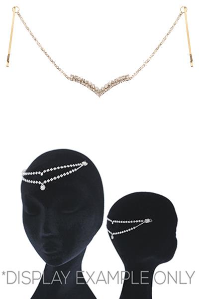 Rhinestone Chevron Shape Hair Chain