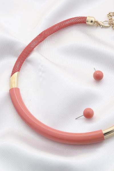 Color Metal Tube Necklace