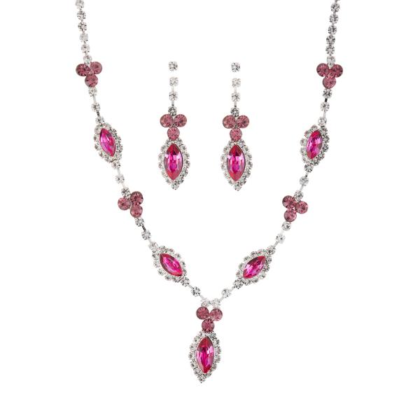 Marquise Drop Bridal Necklace and Earring Set