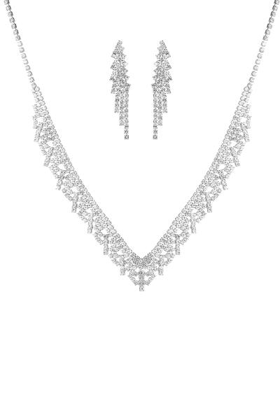 Rhinestone Bridal Necklace Earring Set