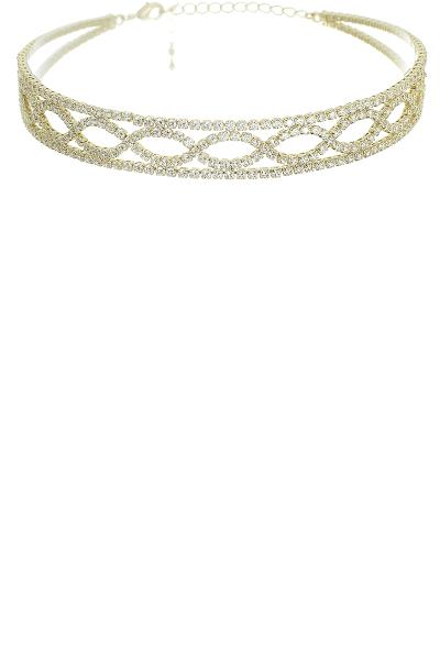 Wave Crystal Choker Necklace