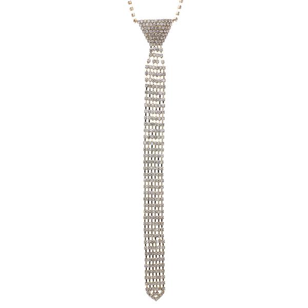 Rhinestone Fashion Tie Necklace