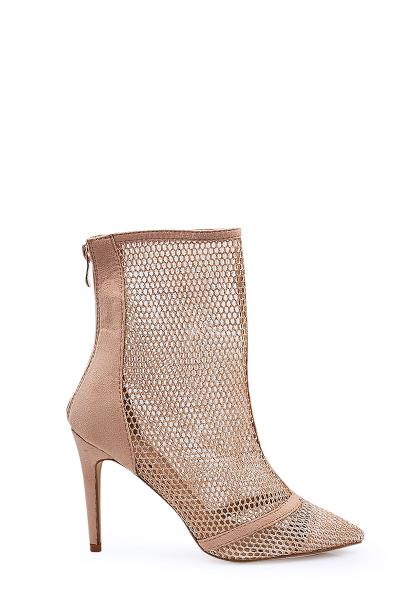 MODERN MESH FRONT HIGH HEEL ANKLE BOOTIE
