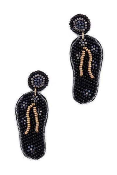 Striped Sandal Shaped Fashion Earrings