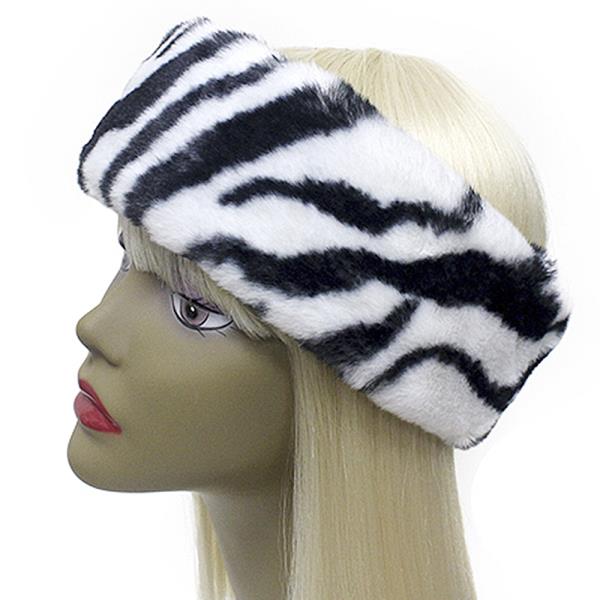 Soft Fur Color Print Hair Headband