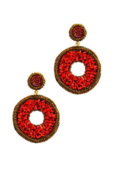 Trendy Multi Beaded Donut Drop Earring
