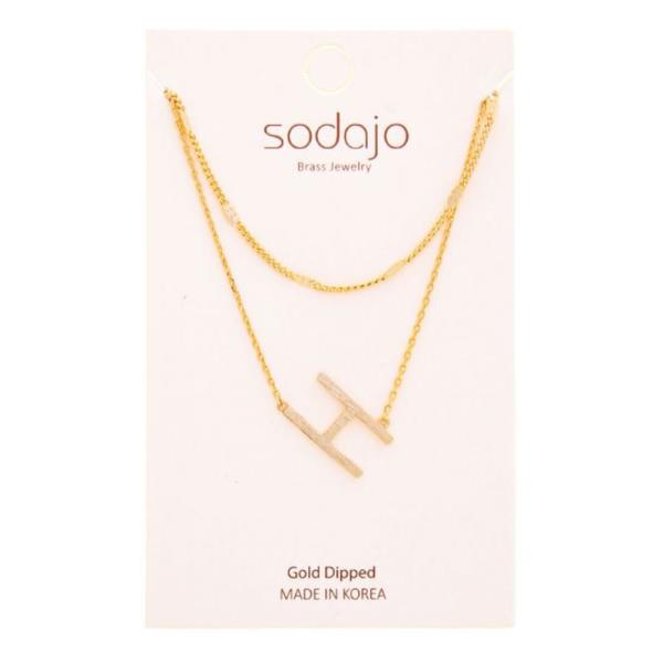 SODAJO MULTI LAYERED LETTER NECKLACE