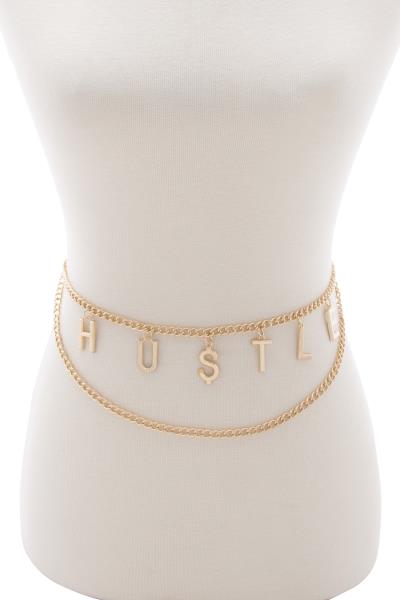 HUSTLE LAYERED CHAIN METAL BELT