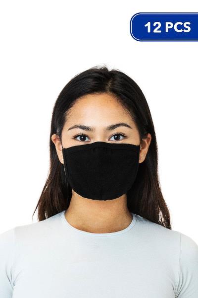 Fashion Black Color Face Mask 12 Pcs
