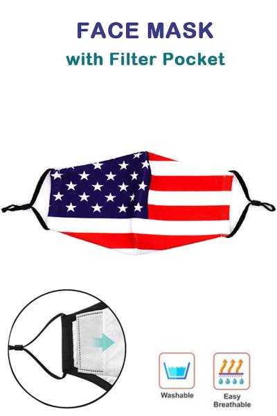 USA Flag Stylish Filter Changeable Mask