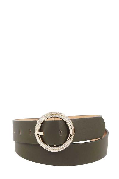FASHION STYLISH CIRCLE RHINESTONE BUCKLE BELT