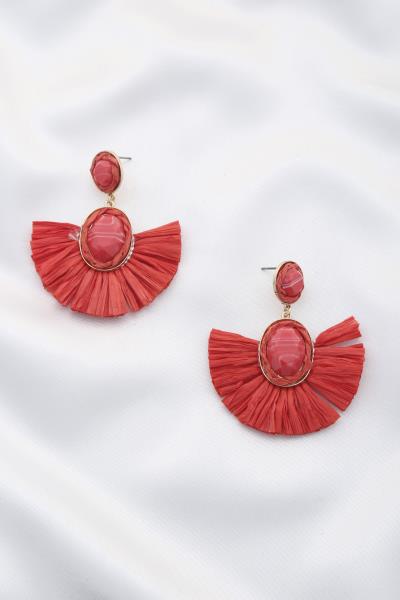 Raffia Tassel Dangle Earring