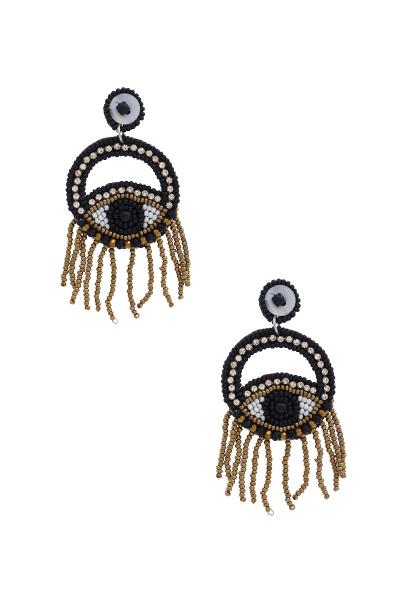Eye Seed Bead Dangle Earring