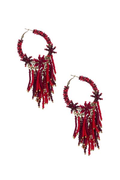 Chunky Seed Bead Hoop Earring