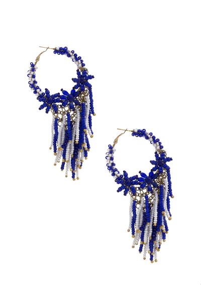 Chunky Seed Bead Hoop Earring