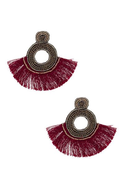 Fan Tassel Beaded Earring