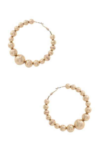 OVER SIZED ROUND BEADED HOOP EARRING